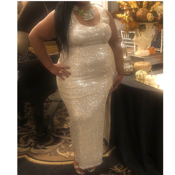 Fashion Nova Dresses & Skirts - Sequin Gown with Hi-Slit